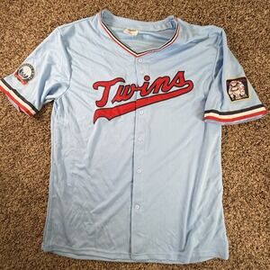 SGA MLB Minnesota Twins 60th Season Light Blue Jersey Adult XL
